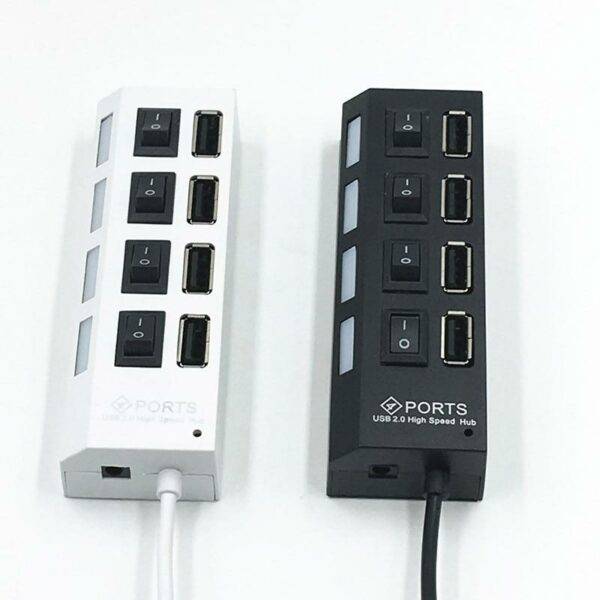 4 Port USB 2.0  High Speed HUB Data Transfer with Separate On/Off Switch