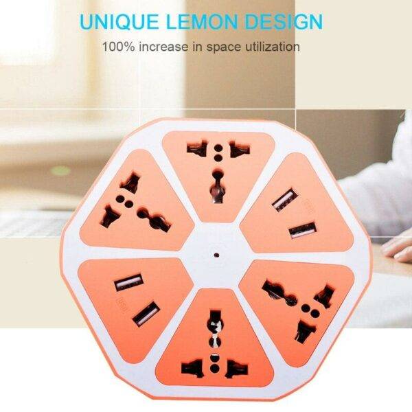 JG23192 Hexagon Power Socket with 4 USB Ports
