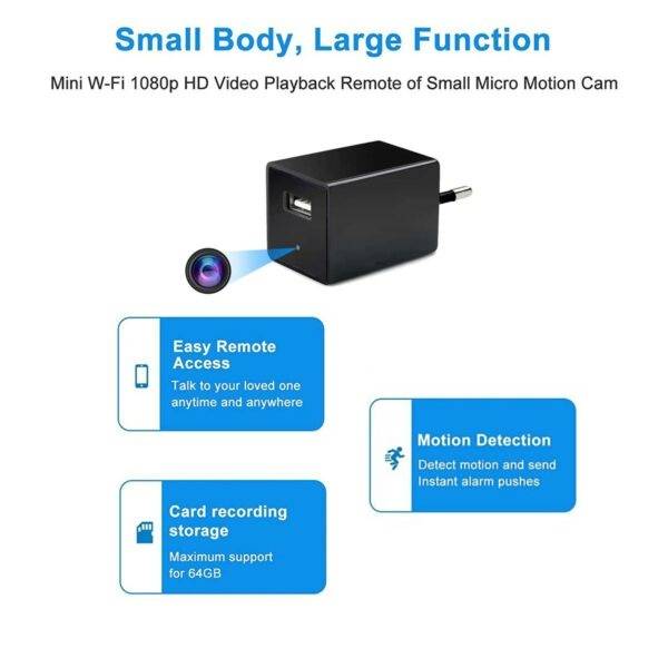 Spy USB Charger Camera Power Adapter With Micro SD Card Slot