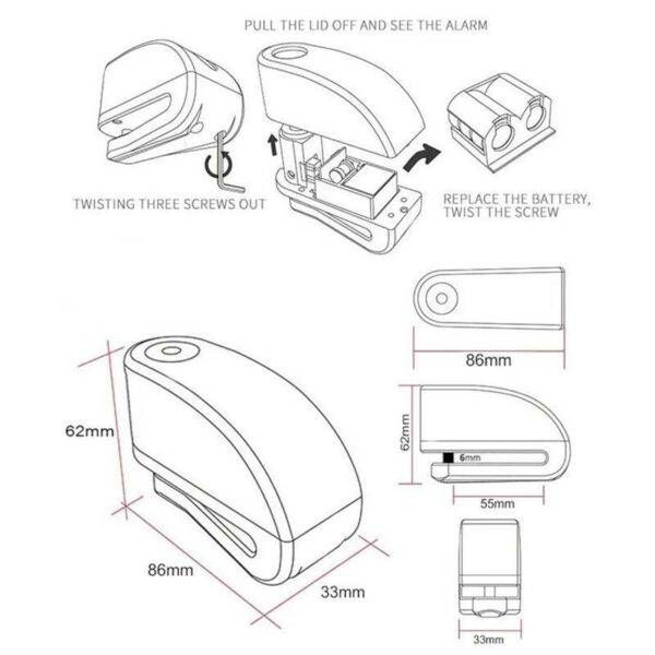 JG603 Motorcycle Alarm Disc Lock Anti-Theft