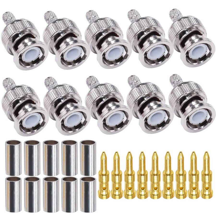 Cold Pressed BNC Male 75-5 Wire Joint Pack Of 100