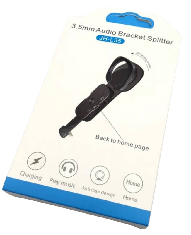 JH-L35 Lightning 3.5mm for Earphone + Lightning for Charging Phone Holder Ring Stent