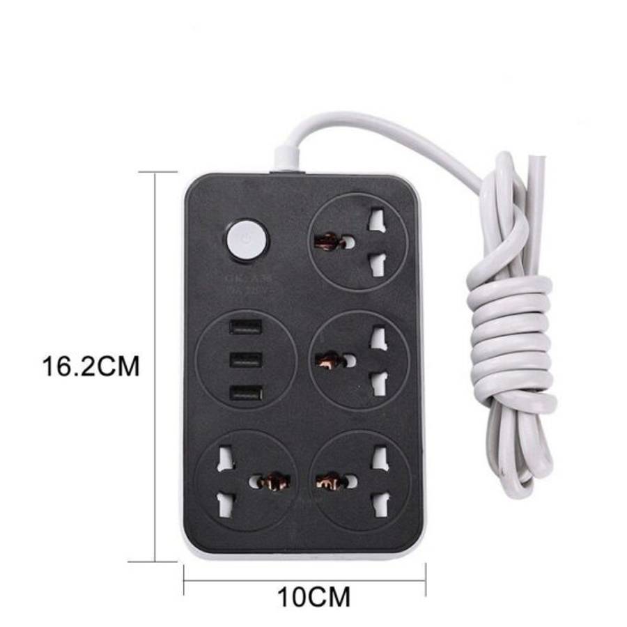 Treqa PL-503 5 Power Socket With 3 USB Port 3000W 2M