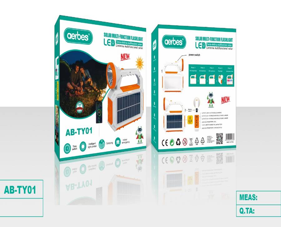 Aerbes AB-TY01 Solar Powered Emergency Light Torch 51LED With 4200Mah Battery