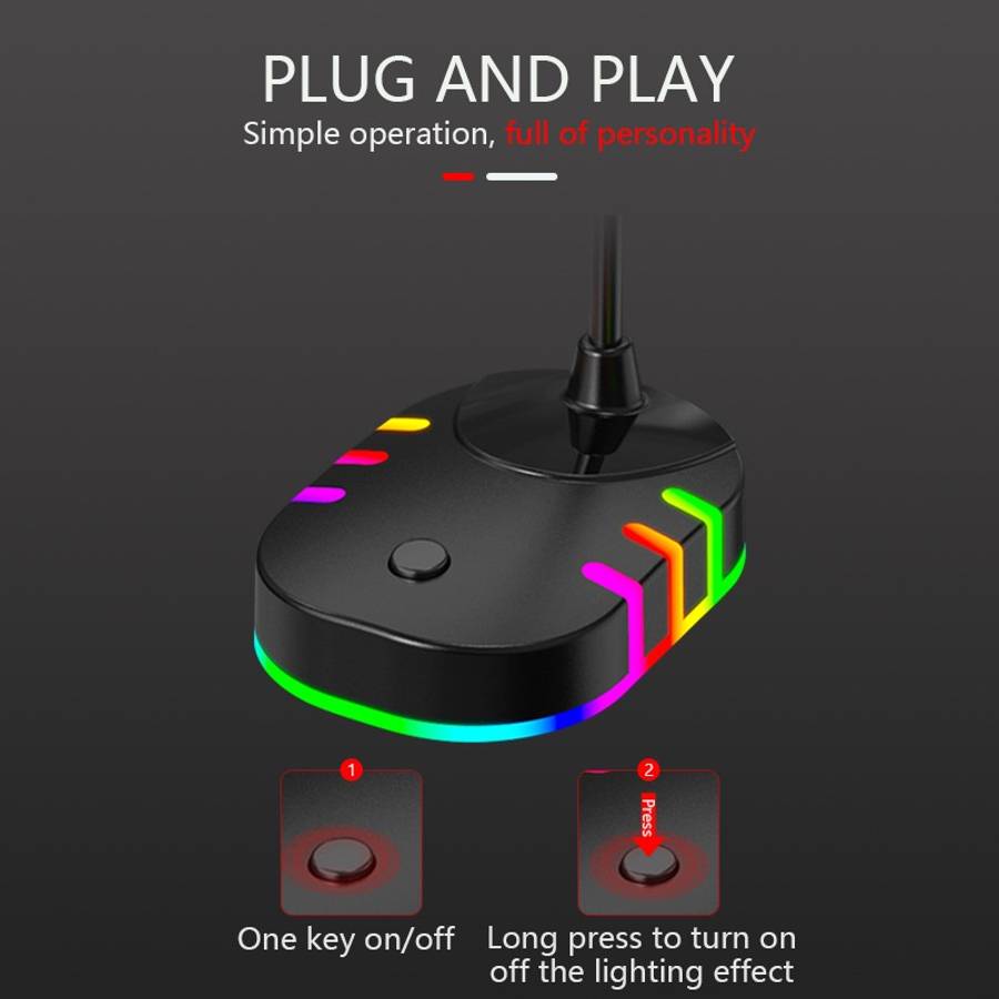XF0688 USB Gaming RGB Light-Emitting Base Flexible Tube Computer Microphone