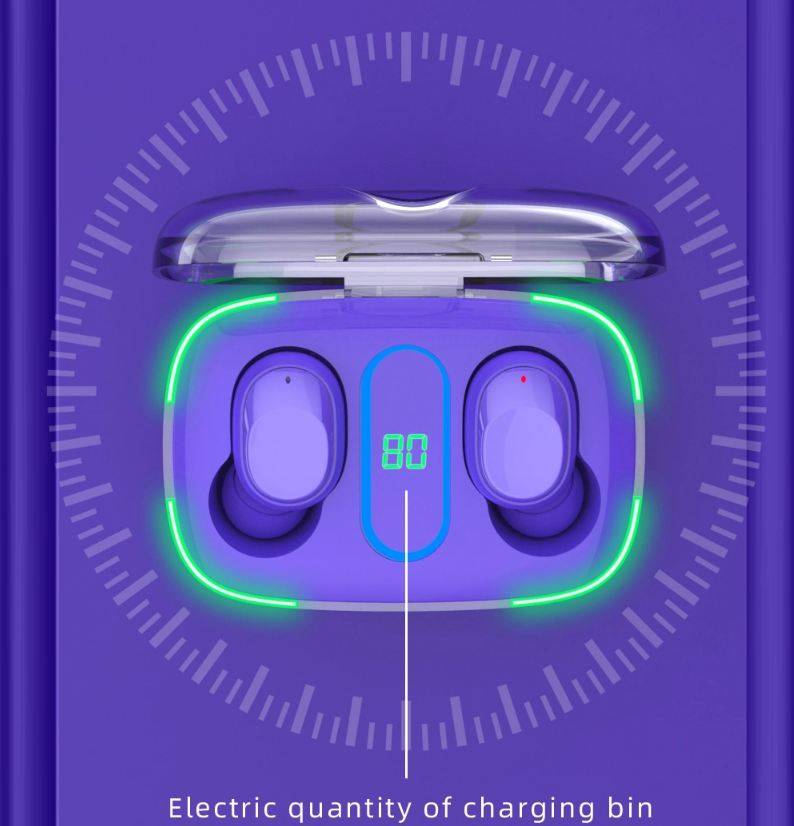 Y90 TWS Transparent Shell Digital Display Bluetooth Headset AB-D482