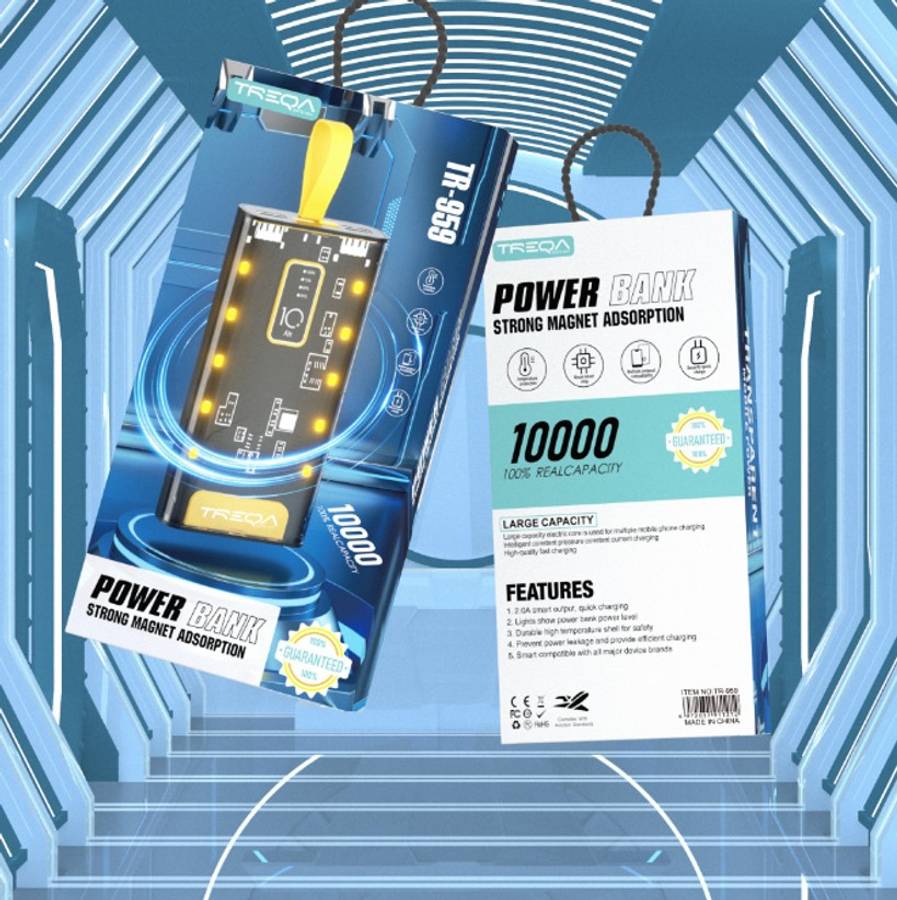 Treqa TR-959 Clear Power Bank 10000Mah With LED Light