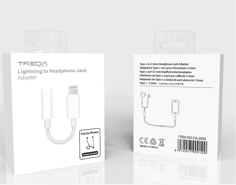 Treqa CA-1052 Lightning to headphone Jack Adapter