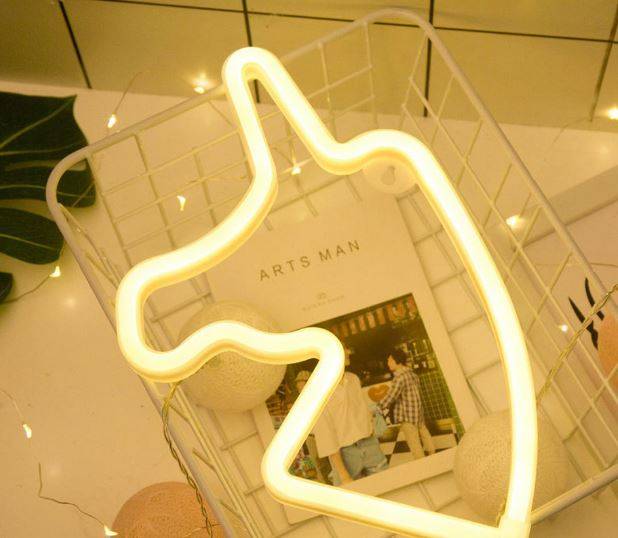 FA-A19 Unicorn Head Neon Sign Lamp USB And Battery Operated