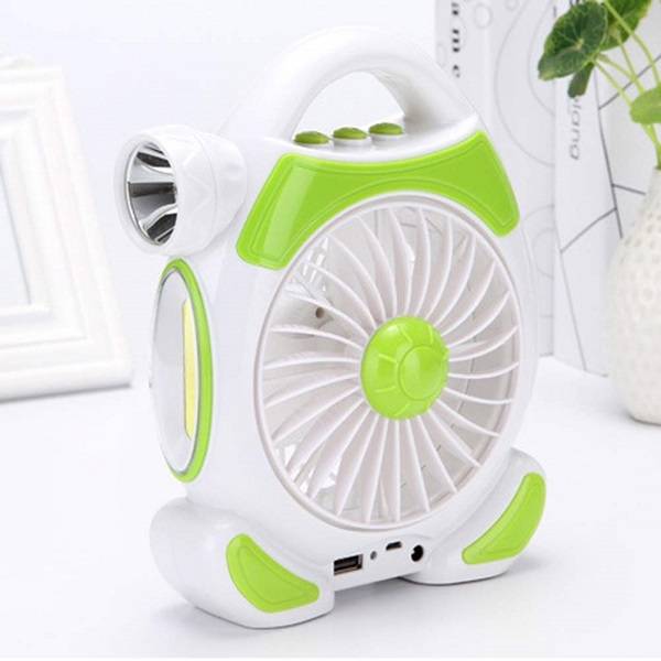 FA-1977 Rechargeable Desktop Fan With Light 2 x COB + 5W LED 2 In 1
