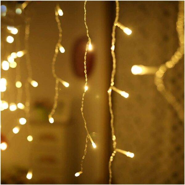 ZYF-97 Warm White 3m Across × 70cm x 38cm LED Fairy Curtain Light With Tail Plug Extension