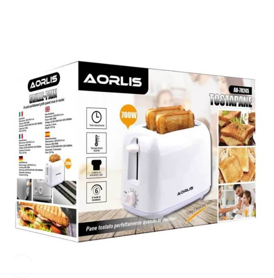 Aorlis AO-78245 Two Slice Toaster 700W