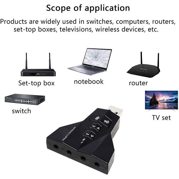 SE-L159 USB Sound Card Adapter Double USB Headset 7.1 Channel
