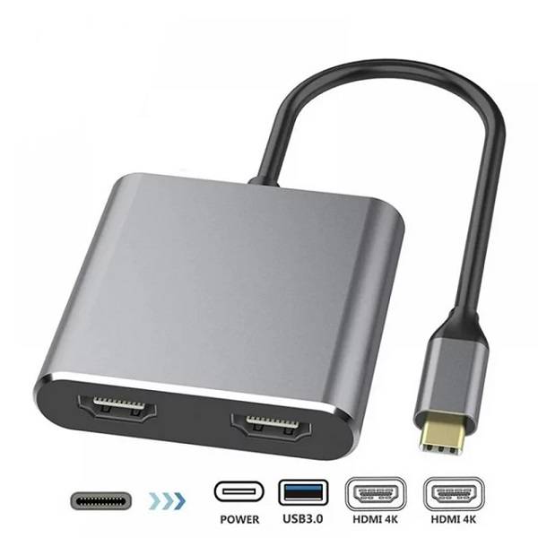 SE-L50 USB-C To Dual 4K 60HZ HDMI+USB 3.0 And Type C Multi Monitor Adapter Converter