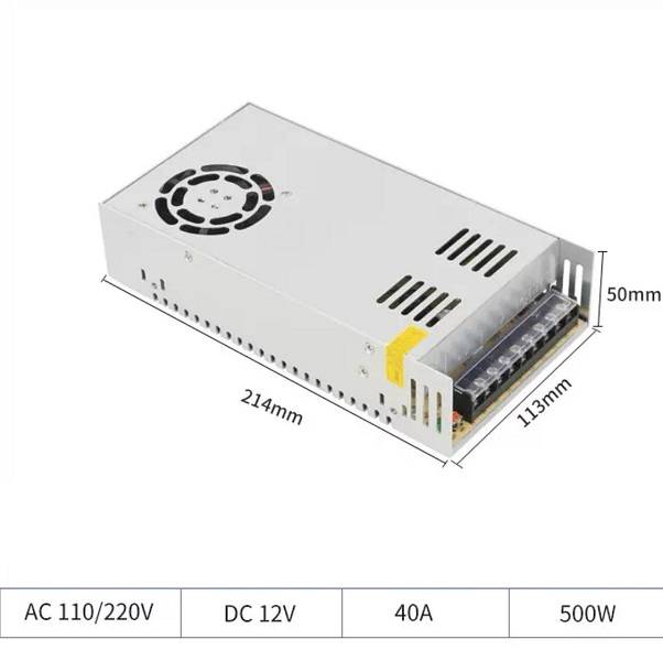 XF000045 Power Supply 12V 40A With Circuit Protection