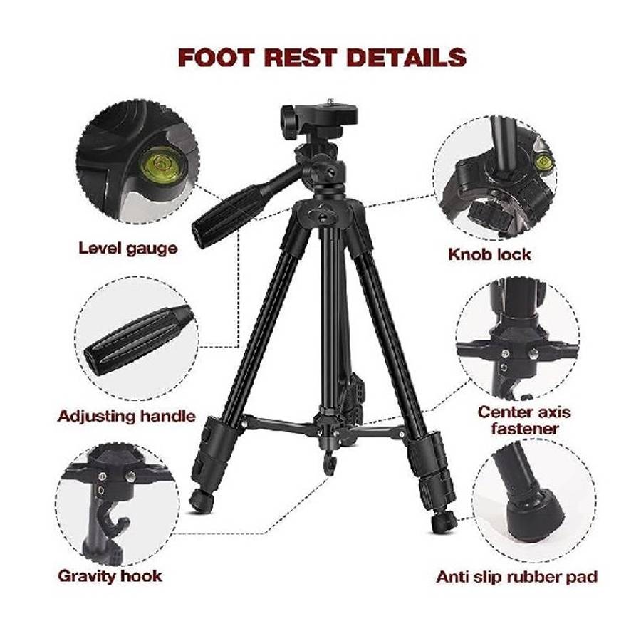 Neepho JG20375215 Lightweight Adjustable Tripod With Cell Phone Holder NP-3180