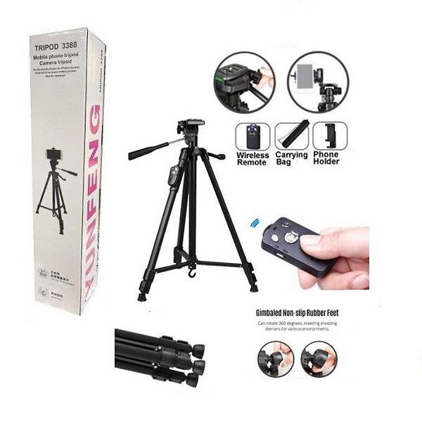Yufeng JG20375271 3388 Tripod With Bluetooth Remote For IOS &amp; Android Cellphones