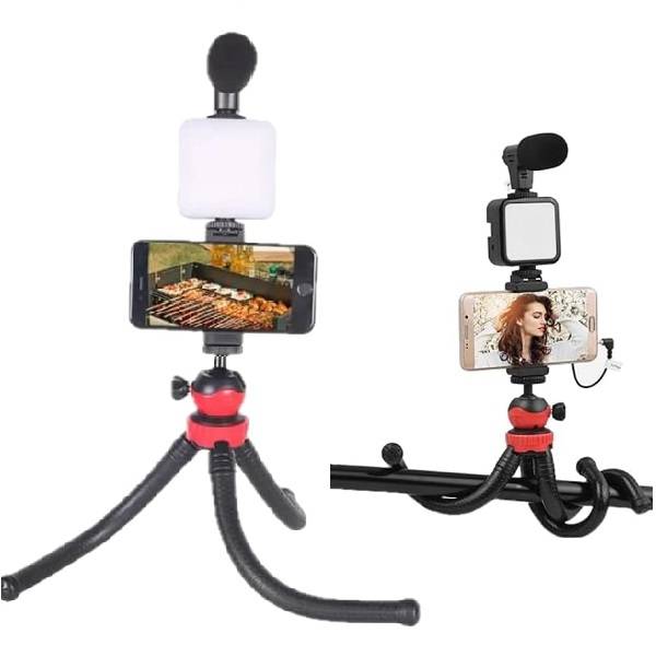 AY-49G Video Making Tripod Fill Light Microphone Kit