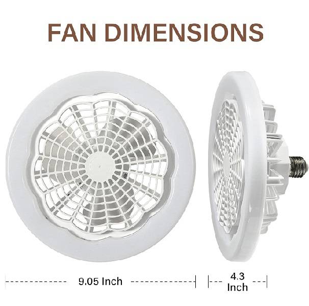PM-118 E27 LED Ceiling Light 360° Rotation 6500k With Fan And Remote Control