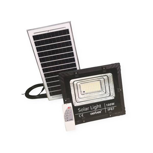 Aerbes AB-T6100 100w 98LED 6500K Solar Powered Flood Light With Remote Control