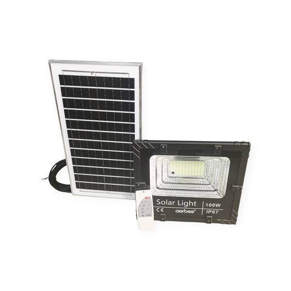Aerbes AB-T6100 100w 98LED 6500K Solar Powered Flood Light With Remote Control