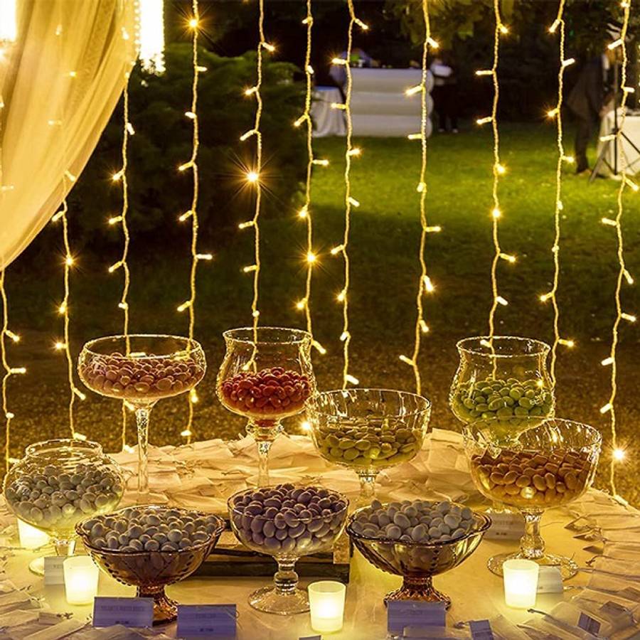 Super Electronics ZYF-128 3m x 2m Warm White Running Waterfall LED Fairy Light