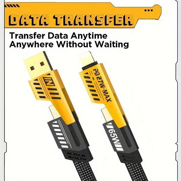 35W/27W 1M 65W Type C To 27W Lightning 4 In 1 USB Cable