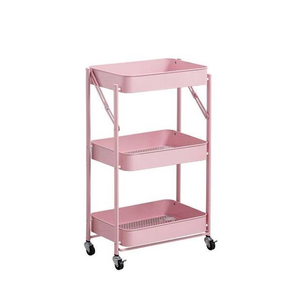 JG20375386 3-Tier Organising Foldable Trolley Shelf