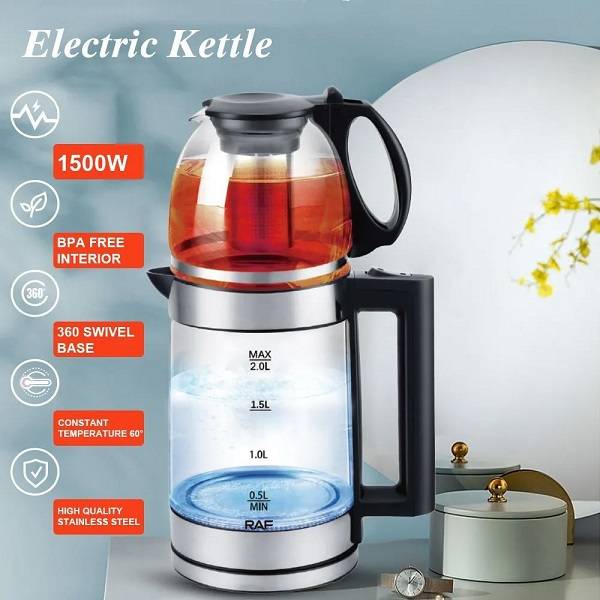 Raf R.7898 Cordless1500W Electric 2L Kettle With 800ml Teapot