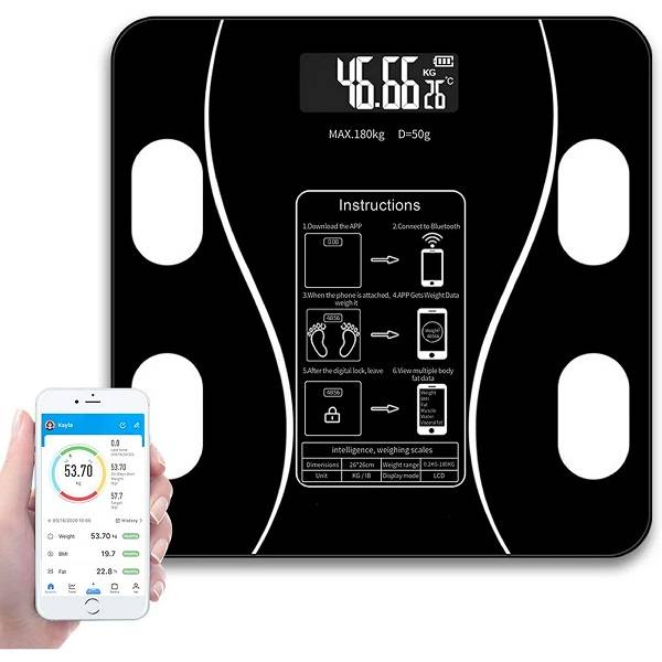 Aerbes AB-J178 Wireless Battery Operated Digital Bathroom Scale OKOK Health App