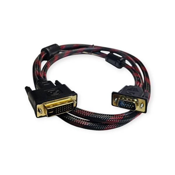 Gold Plated Male VGA 15 Pin To Male DVI 24 +5 Pin Video And Audio Cable 1.5M