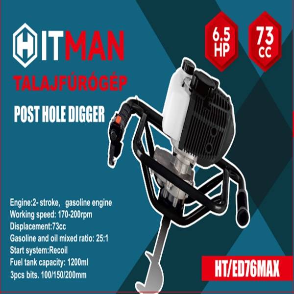Hitman HT-ED76MAX Ground Driller 73CC 6.5HP