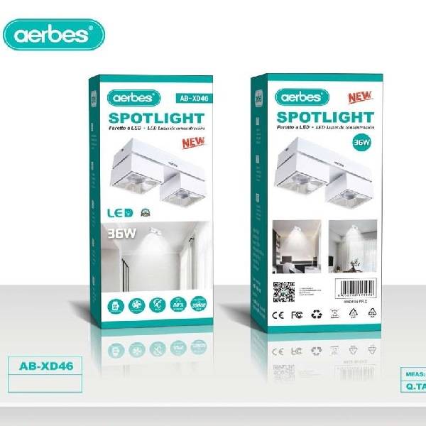 Aerbes AB-XD46 36W 2 Panel LED Spotlight With Wide Voltage Positive White Light