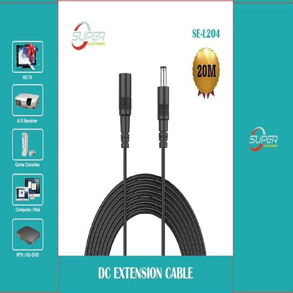 Super Electronics SE-L204  20M Male to Female DC Power Extension