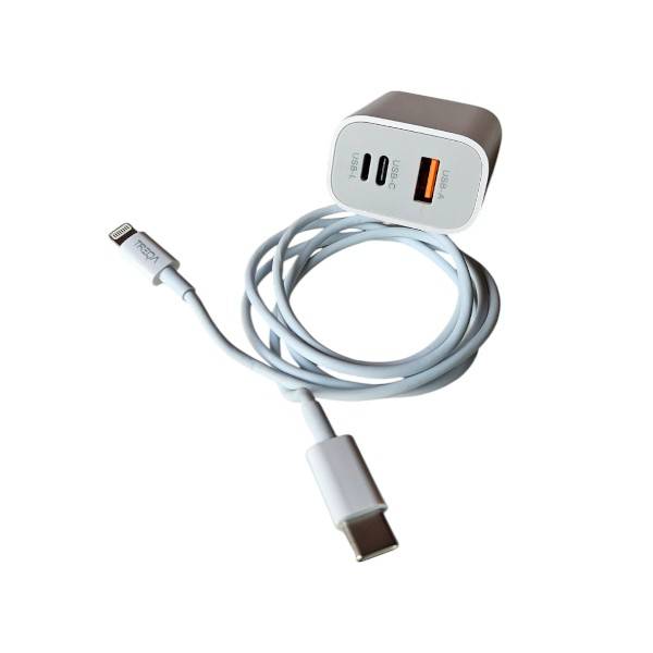 Treqa CS-236 58W USB-C +IOS And USB Charger Head With Type C To Lightning Cable