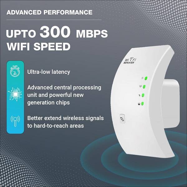 WiFi Range Extender And Repeater With 300Mbps Wireless Signal Booster And Ethernet Port