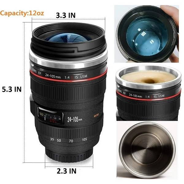 JG20375678 Stainless Steel Camera Lens  Coffee Mug