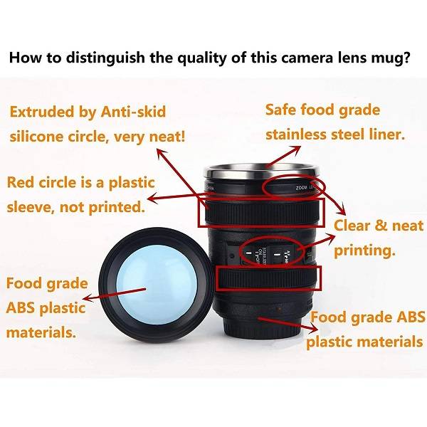 JG20375678 Stainless Steel Camera Lens  Coffee Mug