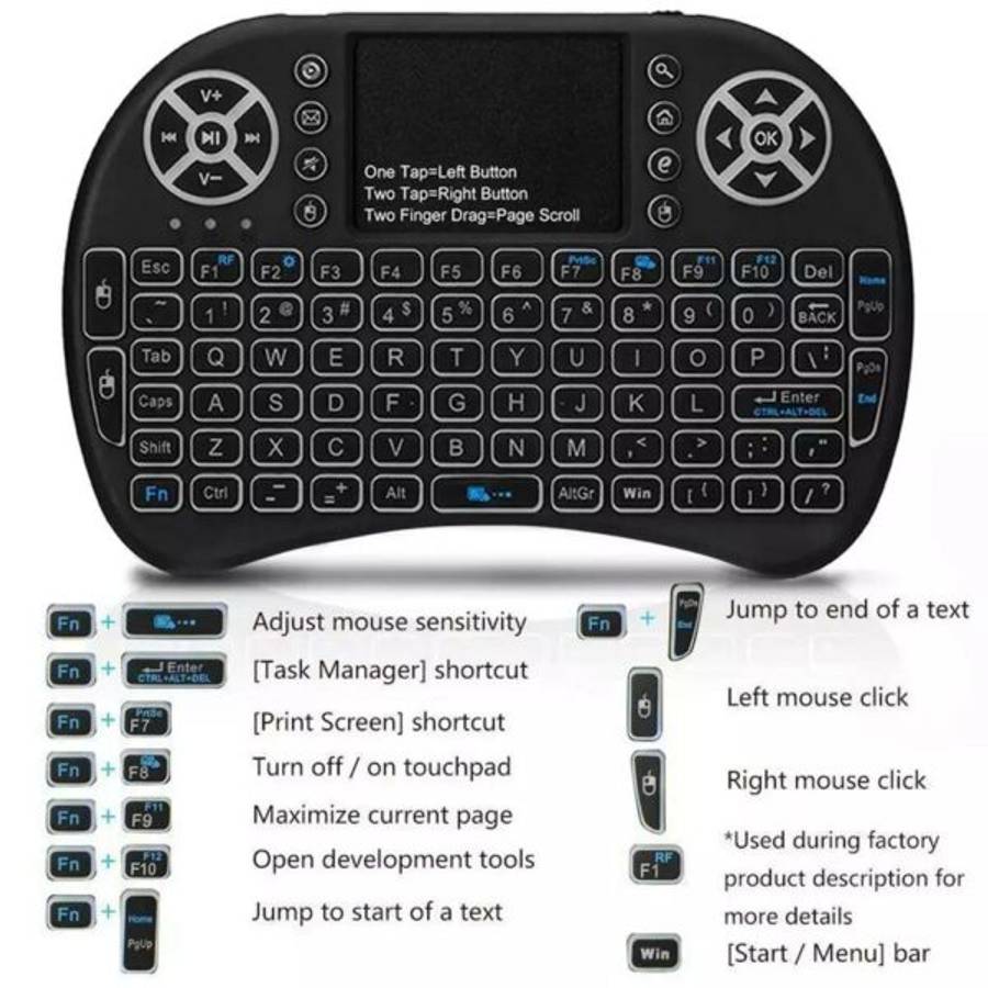 Baihuo MY-7100 RGB Rechargeable Wireless 2.4ghz Keyboard LED Backlit