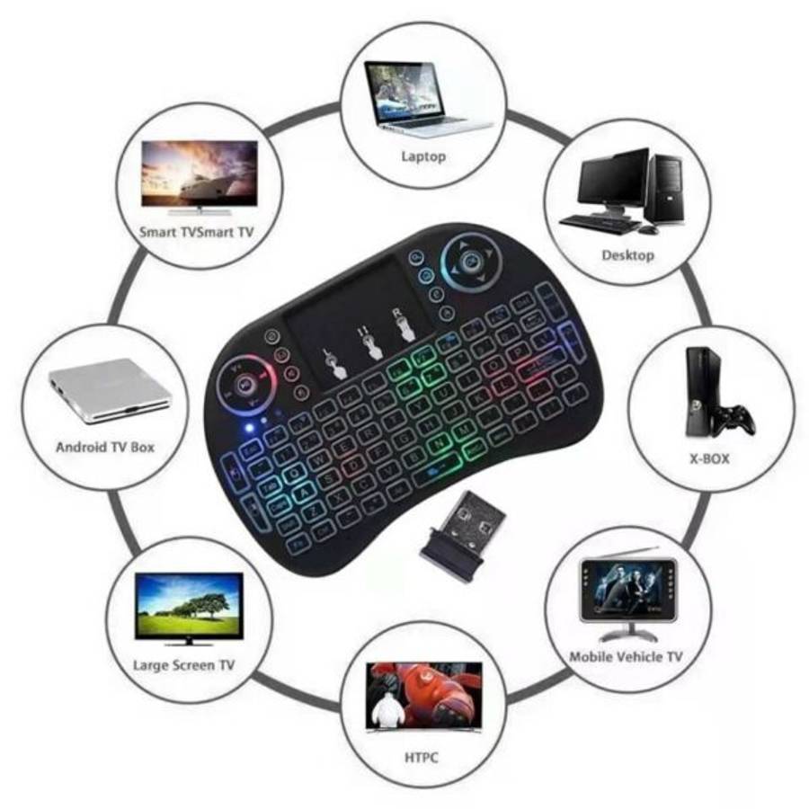 Baihuo MY-7100 RGB Rechargeable Wireless 2.4ghz Keyboard LED Backlit