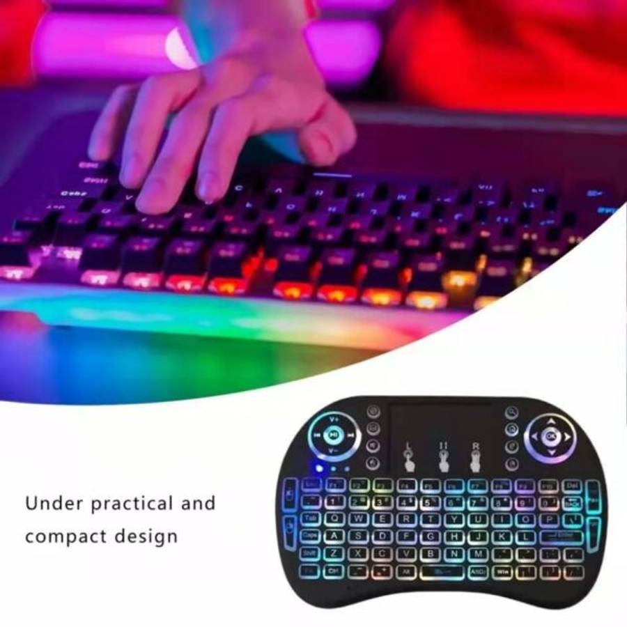 Baihuo MY-7100 RGB Rechargeable Wireless 2.4ghz Keyboard LED Backlit