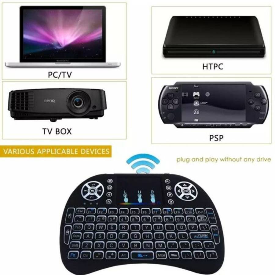 Baihuo MY-7100 RGB Rechargeable Wireless 2.4ghz Keyboard LED Backlit