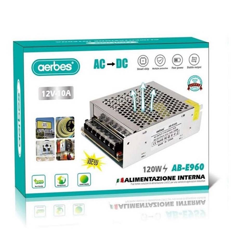 Aerbes AB-E960 120W 12V 10A AC-DC Iron Box Power Supply