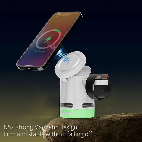 Aerbes AB-SJ158 4 in 1 Magnetic Wireless Charger With Speaker