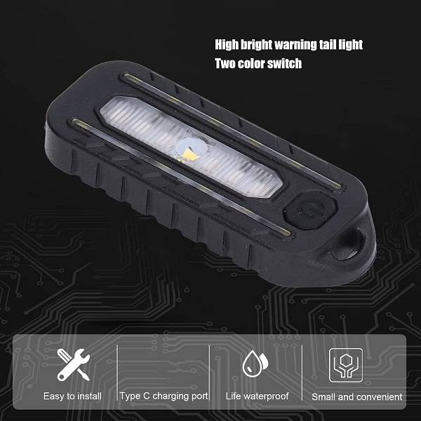 W676 Rechargeable Bike Light Rear Tail Light With Warning Light