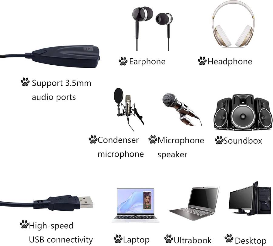 SE-L223 7.1 USB 5HV2 External Sound Card