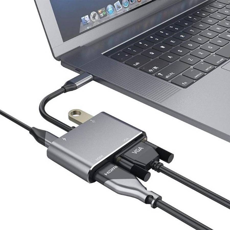 Tangka TK-H138 Type C To HDMI+VGA+USB 3.0 And Type C  Adapter Cable