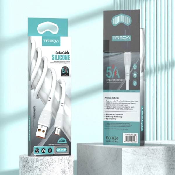 Treqa CA-8981 1M  5A Silicone Micro USB Data Cable