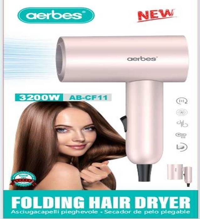 Aerbes AB-CF11 3200W Folding Hair Dryer 220V