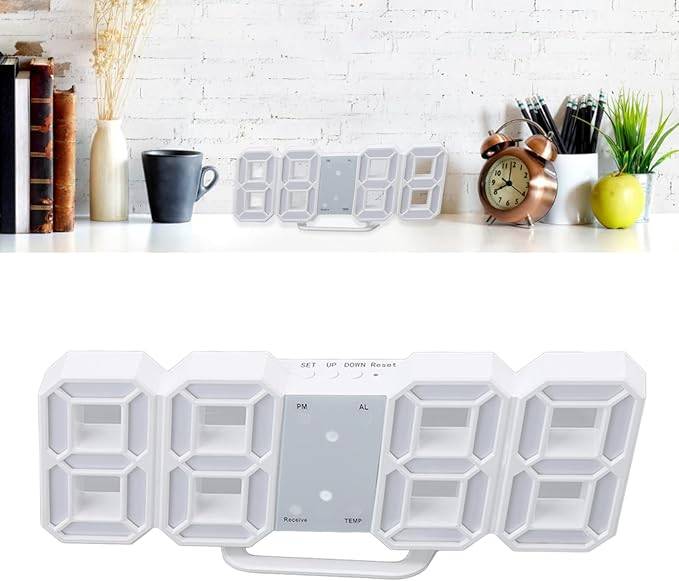 GH8018 3D LED Digital Desktop Modern Clock 3 Alarm Settings